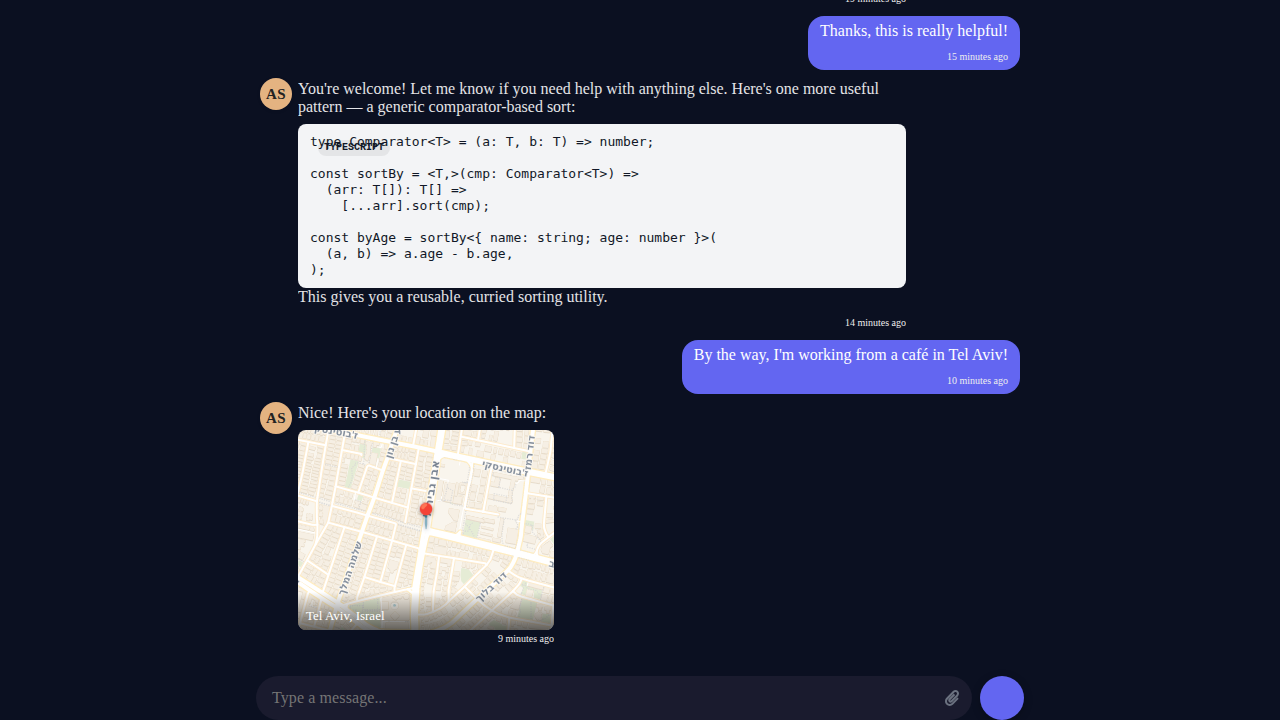 ChatGPT-style chat UI built with Alice&Bot